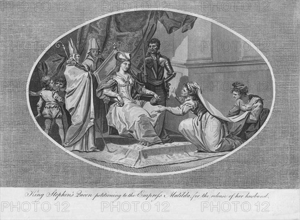 King Stephen's queen petitioning to the Empress Matilda for the release of her husband, 1141 (1793). Artist: Unknown.
