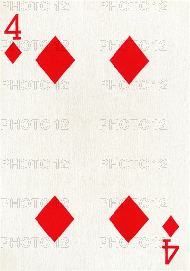 4 of Diamonds from a deck of Goodall & Son Ltd. playing cards, c1940. Artist: Unknown.