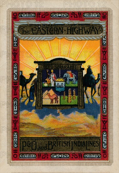 The reverse of a playing card produced for P&O and British India Lines, 1925. Artist: Unknown.