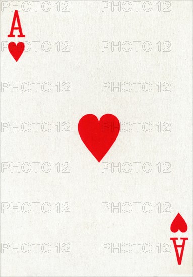 Ace of Hearts from a deck of Goodall & Son Ltd. playing cards, c1940. Artist: Unknown.