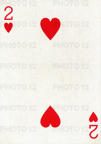 2 of Hearts from a deck of Goodall & Son Ltd. playing cards, c1940. Artist: Unknown.
