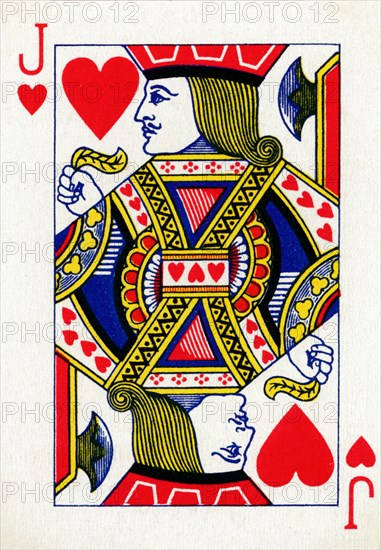 Jack of Hearts from a deck of Goodall & Son Ltd. playing cards, c1940. Artist: Unknown.