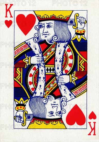 King of Hearts from a deck of Goodall & Son Ltd. playing cards, c1940. Artist: Unknown.