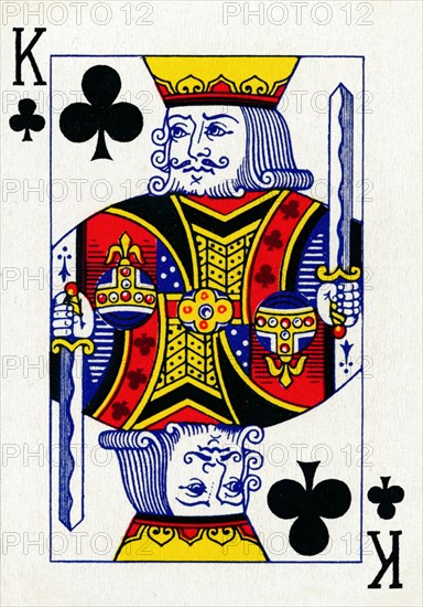 King of Clubs from a deck of Goodall & Son Ltd. playing cards, c1940. Artist: Unknown.