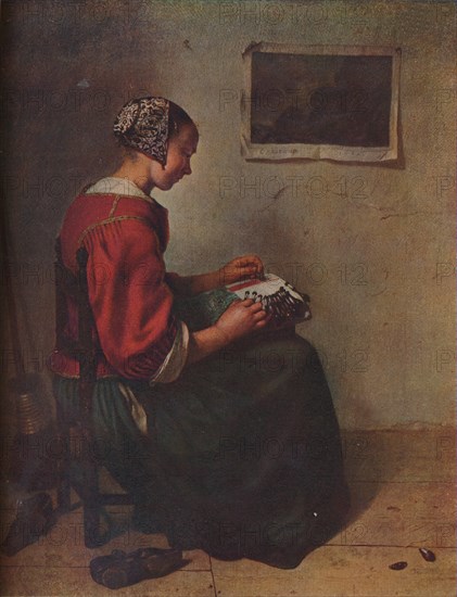 'The Lace Maker', 1662. Artist: Gaspar Netscher.