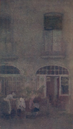'White And Grey The Hotel Courtyard Dieppe', 1885, (1904). Artist: James Abbott McNeill Whistler.