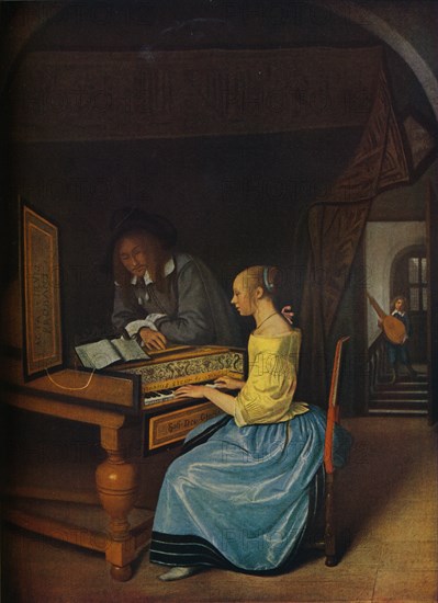 'A Young Woman playing a Harpsichord to a Young Man', 1659. Artist: Jan Steen.