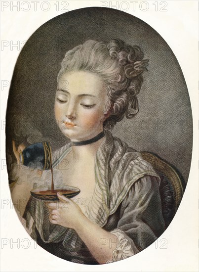 'Girl Taking Coffee', c1774. Artist: Louis Marin Bonnet.