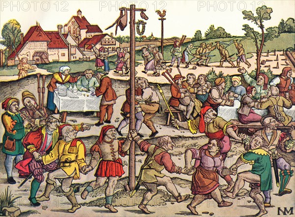 'Villagers Celebration', c1530, 1949. Artist: Nikolaus Meldemann.