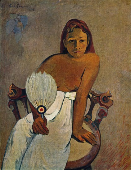 'The Girl with a Fan', 1902. Artist: Paul Gauguin.