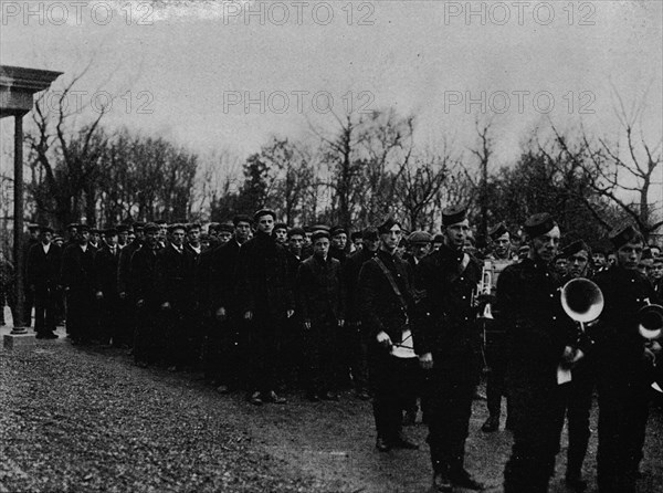 'The Newfoundland Naval Reserve parading before the Governor at St. John's', c1902, (1903). Artist: Unknown.