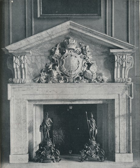 'Carved Marble Chimneypiece by William Kent (1685-1748). In the Public Dining-Room at Hampton Court, Artist: Unknown.