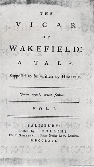 'Title Page of The Vicar of Wakefield', 1766. Artist: Unknown.