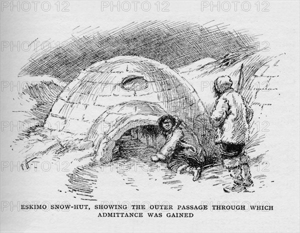 'Eskimo Snow-Hut, Showing the Outer Passage Through Which Admittance was Gained', c1927, (1928). Artist: Unknown.