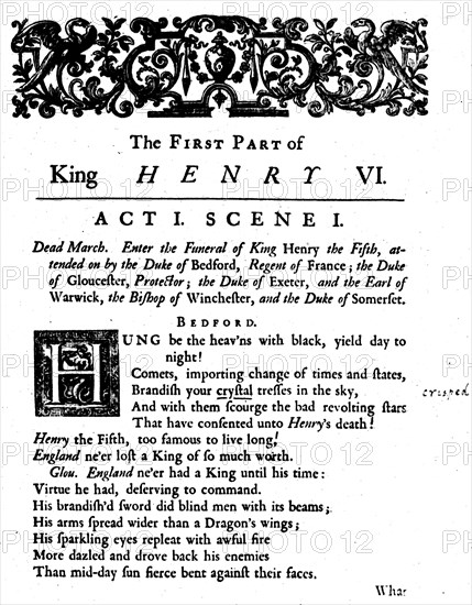 'King Henry VI. Act 1. Scene 1', c1723, (1946). Artist: Unknown.