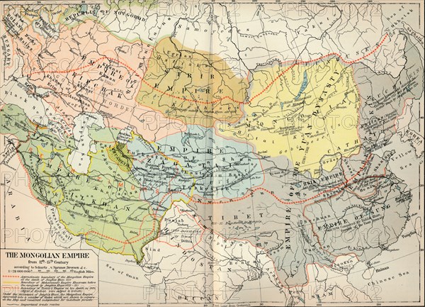 'The Mongolian Empire from 12th-15th Century', c1903, (1904). Artist: Unknown.