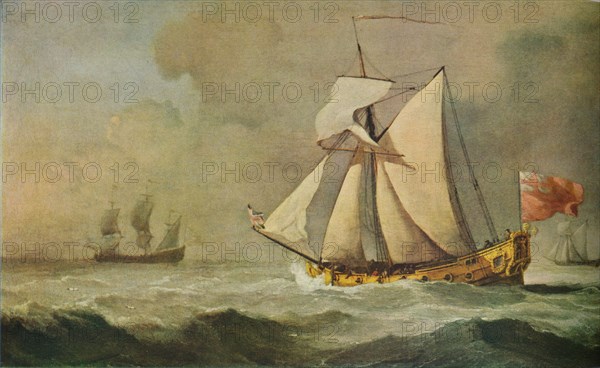 'The Cleveland Yacht at Sea in a Fresh Breeze', 1678. Artist: Willem van de Velde the Younger.