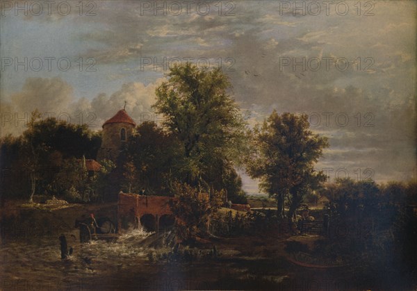 'Slucie Gate on the River Western', c1832. Artist: Alfred Stannard.