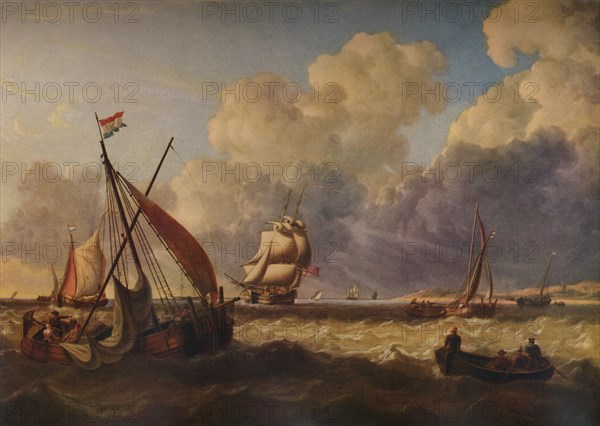 'Fishing Boats off the Dutch Coast', 1823. Artist: Charles Martin Powell.