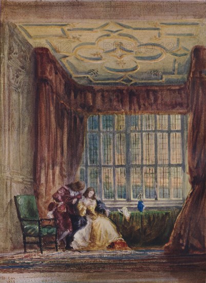 'The interior of the long gallery, Haddon Hall, Derbyshire', 1833. Artist: David Cox the elder.