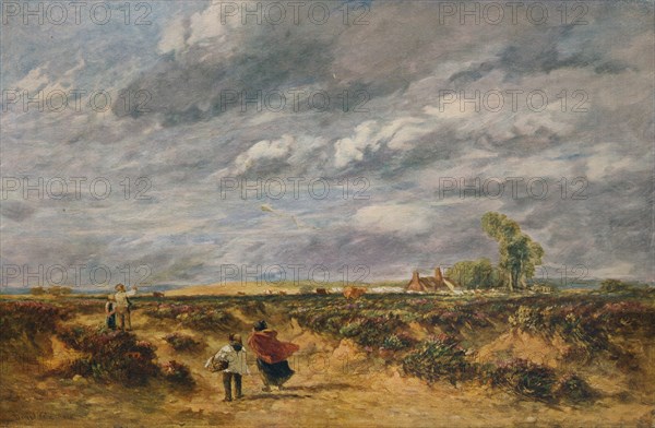 'Flying the Kite, A Windy Day', 1851. Artist: David Cox the elder.