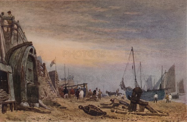 'Brighton Beach, Haze clearing off', c1820. Artist: Frederick Nash.