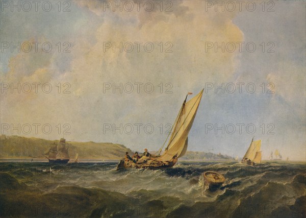 'Blowing Hard-Off Cowes', 1834. Artist: George Chambers.