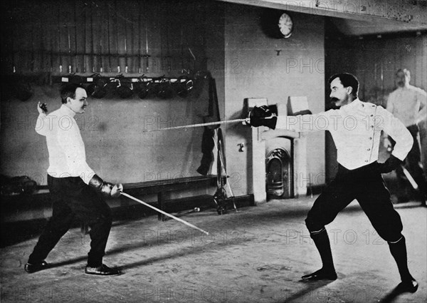 'An Assault With the French Duelling Sword', c1900, (1903). Artist: Hills and Saunders.