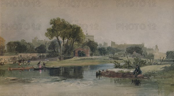 'Windsor Castle from the Eton Play Ground', c1838. Artist: James Baker Pyne.