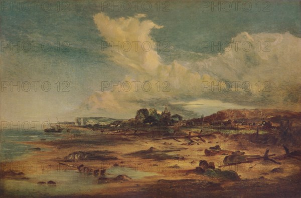 'Coast Scene with Church', c1824. Artist: John Constable.