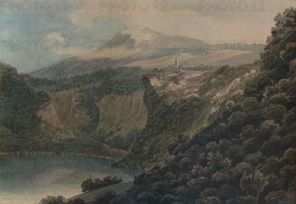 'The Lake and Town of Nemi', 1778. Artist: John Robert Cozens.
