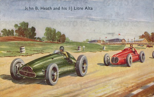 'John B. Heath and his 1 1/2 Litre Alta', c1953. Artist: Unknown.
