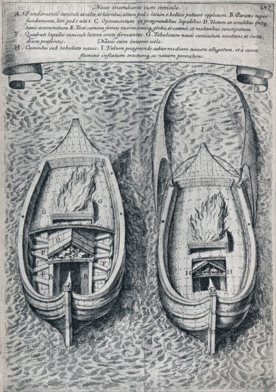 'Seventeenth Century Fireship', c1660. Artist: Unknown.