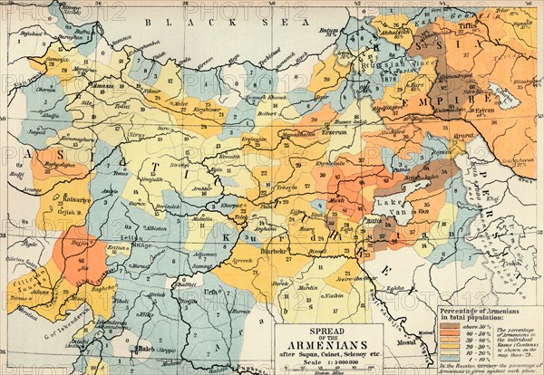 'Spread of the Armenias after Supan, Cuinet, Selenoy etc', c1560, (1907). Artist: Unknown.