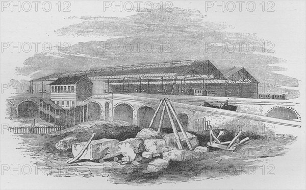 'Waterloo Railway Station, as it appeared when first built', c1848, (1912). Artist: Unknown.