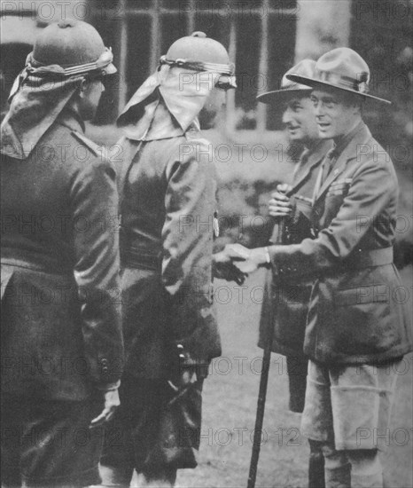 Scouts welcomed by the Prince of Wales at the jamboree at Arrowe Park, Birkenhead, 1929 (1936). Artist: Unknown.