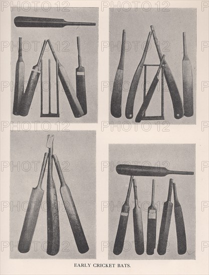 Early cricket bats, 1912. Artist: Unknown.
