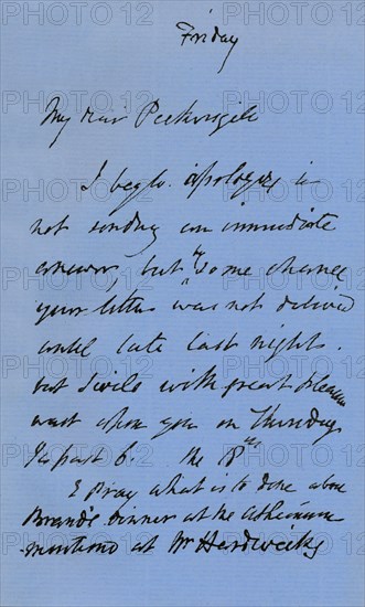 Letter from JMW Turner, c1840 (1904). Artist: JMW Turner.