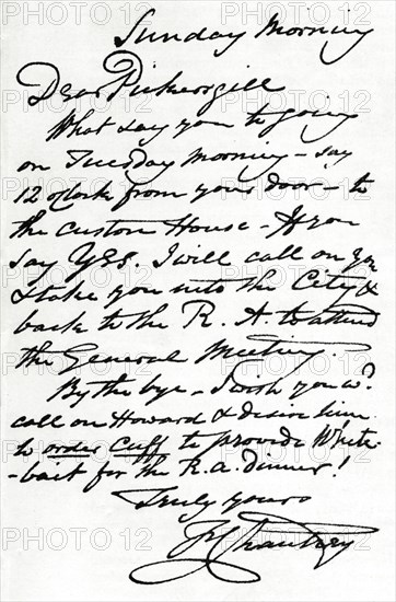 A letter from Francis Leggatt Chantrey, 1839 (1904). Artist: Francis Legatt Chantrey.