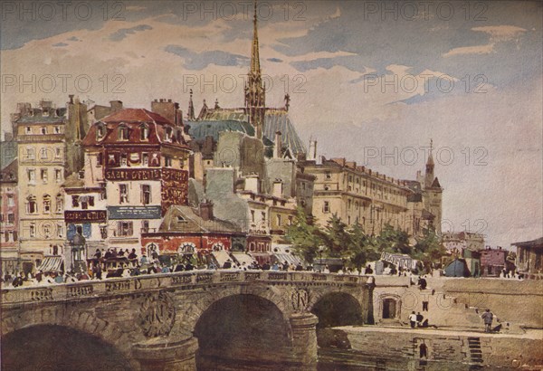 'Paris from the Pont St Michel', c1846. Artist: Charles Claude Pyne.