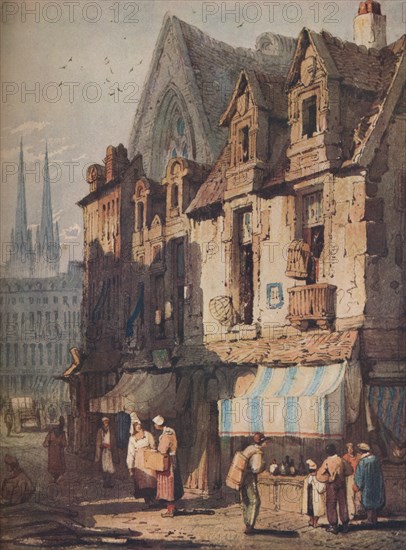'Street Scene, Bayeux, Normandy', c1828. Artist: Samuel Prout.