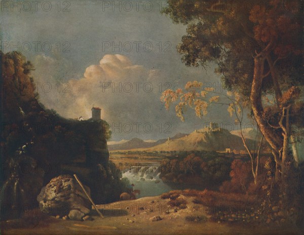 'The White Monk - IV (Italian Landscape, with White Monk)', c1752. Artist: Richard Wilson.