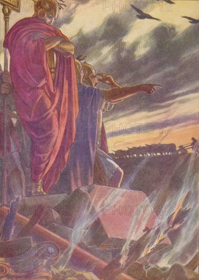 'The city was given to the flames', 1912 (1912). Artist: Unknown.