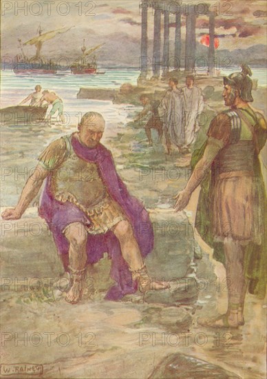 'Gaius Marius sitting in exile among the ruins of Carthage', c1912 (1912). Artist: William Rainey.