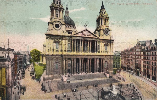 'St. Paul's Cathedral, London', c1905. Artist: Unknown.