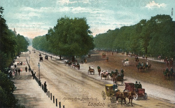 'Rotten Row, Hyde Park, London', c1910. Artist: Unknown.