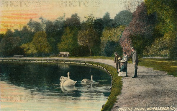 'Queens Mere, Wimbledon', c1910. Artist: Unknown.