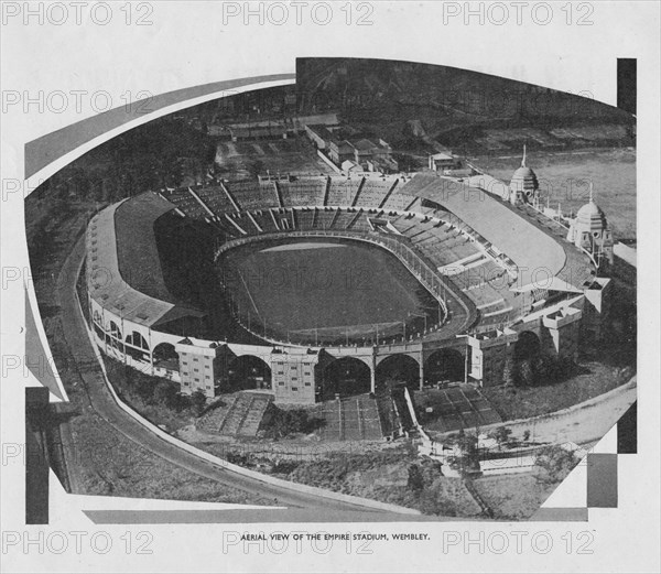 Aerial View of the Empire Stadium, Wembley, 1937. Artist: Unknown.