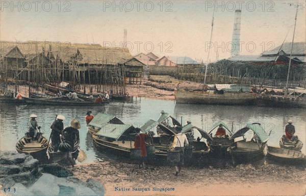 'Native Sampan Singapore', c1910. Artist: Unknown.