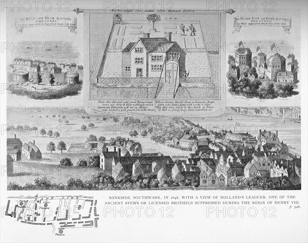 Bankside, Southwark, London, in 1648, 1818 (1904). Artist: Bartholomew Howlett.